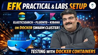 Ep 115/135 | EFK Stack Hands-On | Install Elasticsearch, Fluentd & Kibana on Docker Swarm