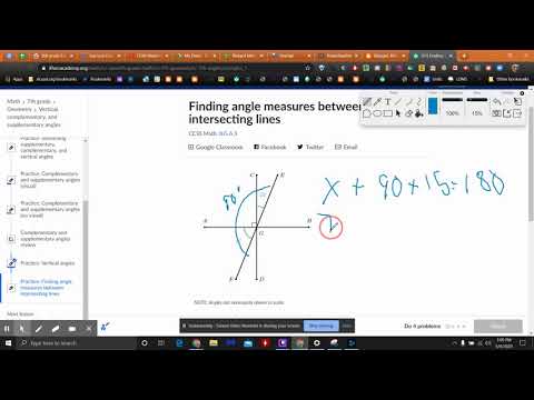 Finding Angle Measures Between Intersecting Lines
