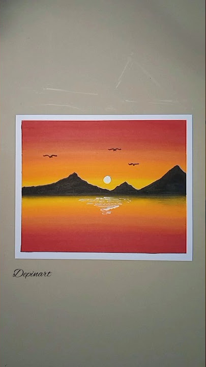 Menggambar sunset #belajargambar #art #drawing #alam #lukisan #artwork #subscribe