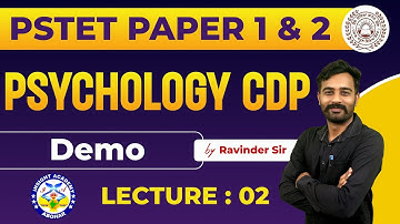 PSTETPSTET Psychology Preparation 2024 | CDP PSTET Paper 1 & 2 | Demo Lecture 2 | Punjab PSTET 2024