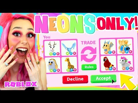 Only Trading Neon Pets In Adopt Me Neon Legendary Pets Roblox Youtube - youtube meganplays playing roblox adopt me