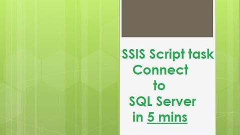 Connect to SQL Database from Script task in SSIS