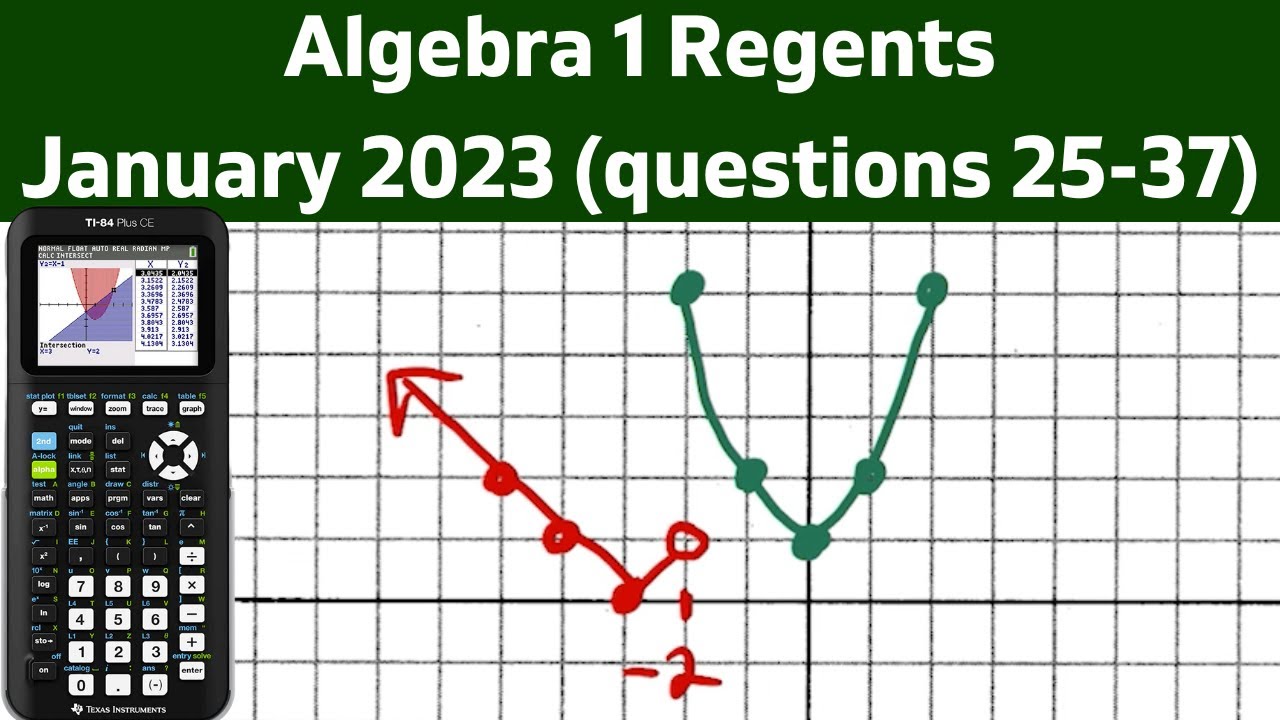 Algebra 1 Regents January 2023 (questions 2537) YouTube