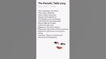 Thumbnail of The Periodic Table Song.. ( credit goes to the rightful owner)