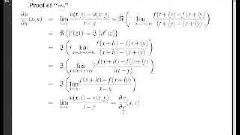 LSU Complex Analysis Lecture 07a Cauchy Riemann 1