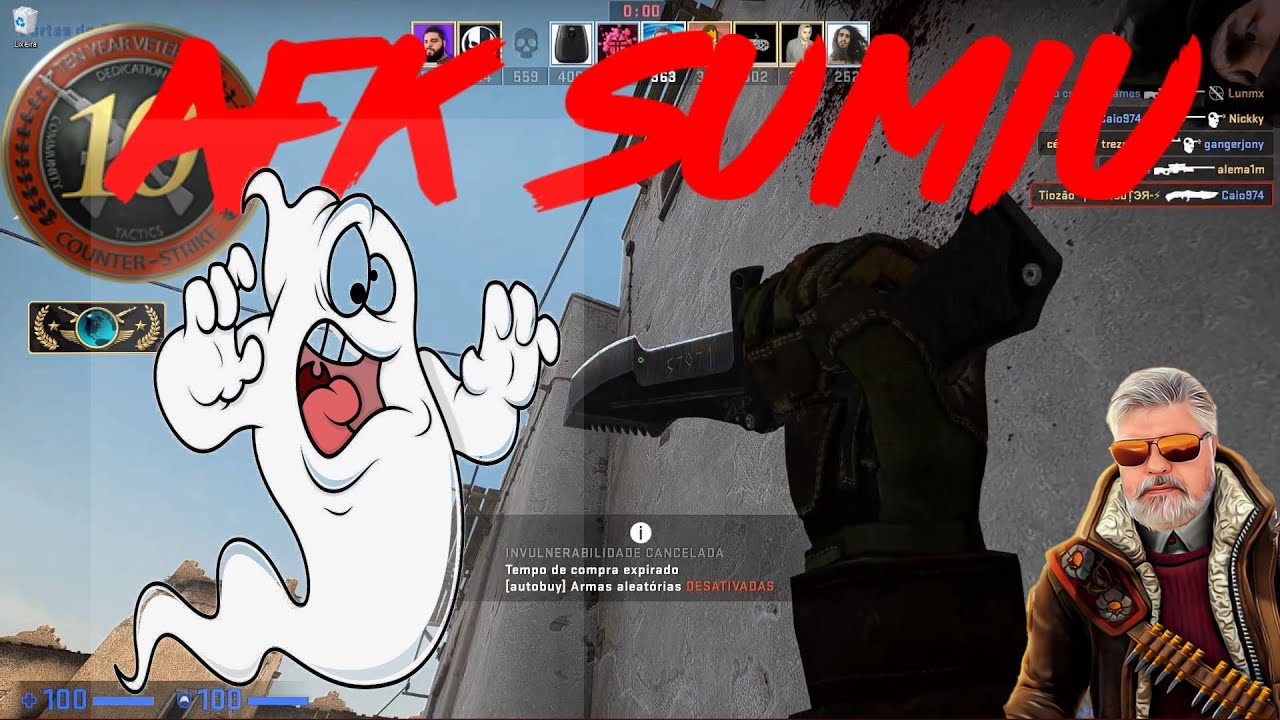 CS GO AFK Sumiu 🤪🔪😵 - YouTube