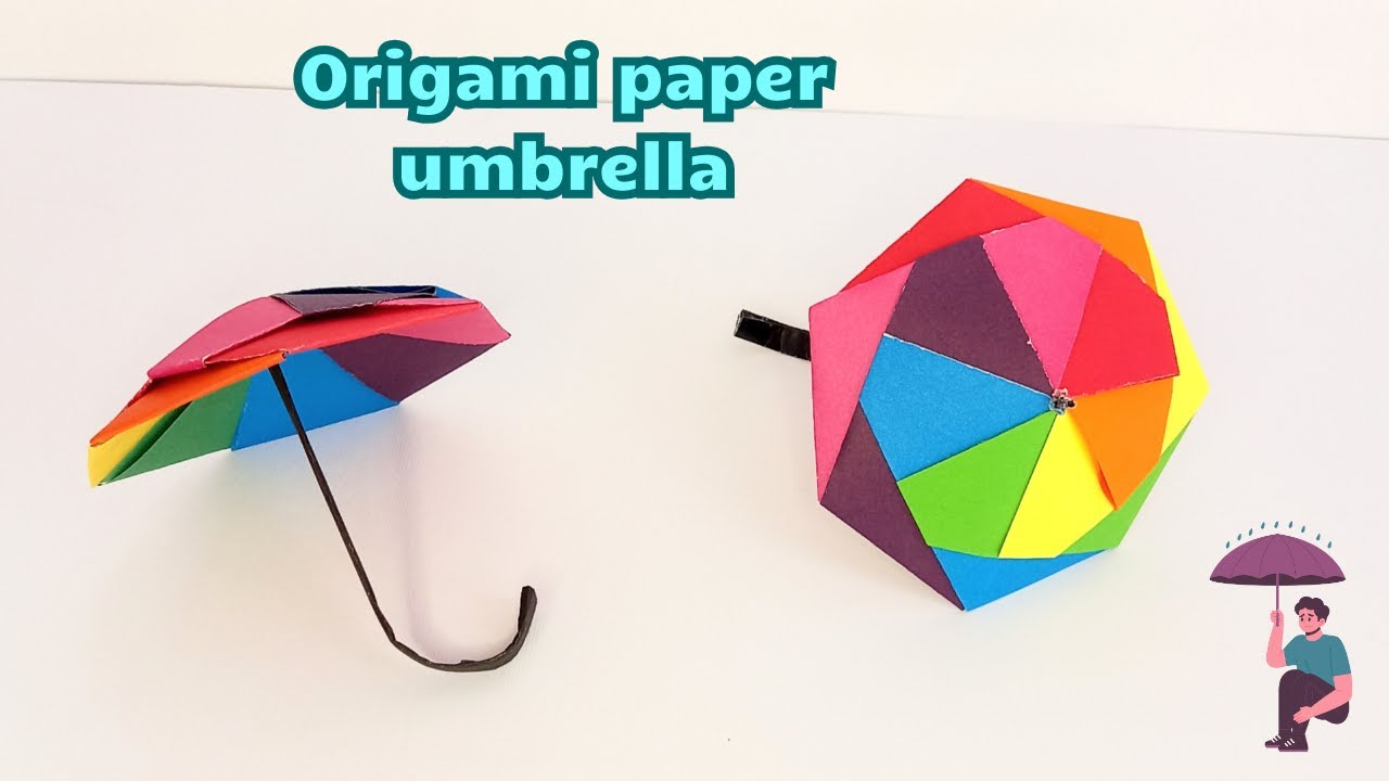 Origami paper Umbrella how to make origami paper umbrella YouTube