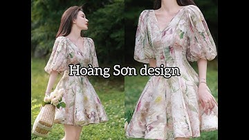 Dạy cắt may:hướng dẫn cách cắt đầm cổ tim tay lồng đèn theo mẫu (Mẫu 18 T7)|Hoàng Sơn design