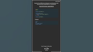 JavaScript Interview Question: Difference Between Synchronous and Asynchronous Operations #js