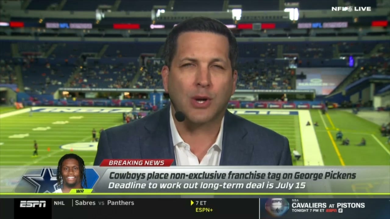 Adam Schefter details Cowboys place non exclusive franchise tag on WR George Pickens | NFL LIVE