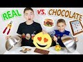 CHOCOLATE VS REAL FOOD CHALLENGE !!! - Trucs réels ou ...