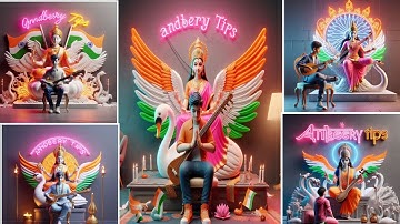 How To Create Ai Images For Free | Saraswati Puja Photo Editing || saraswati maa photo with name