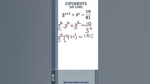 SAT LEVEL EXPONENT EXAMPLES #maths   ,  #shorts,  #exponents