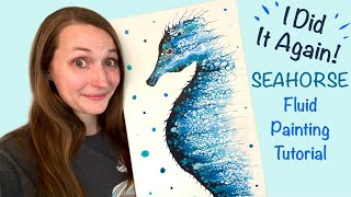 Another SEAHORSE Micro Swipe!  INCREDIBLE Ocean Acrylic Pour  MustSee Results!