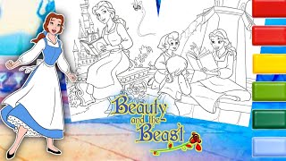 Princess Belle Coloring Video #17 |  Coloring Disney Princess Belle Beauty and The Beast