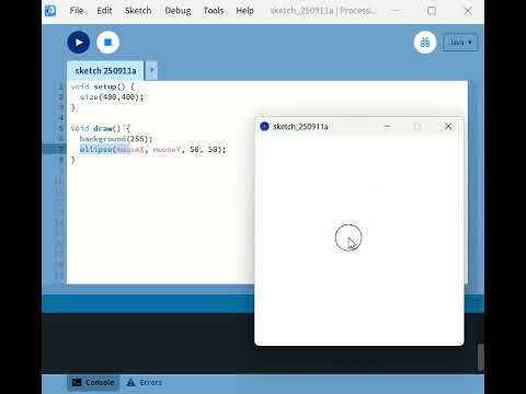 Processing Tutorial - 8 ~ Circle follows your mouse using Processing with Kajal Khatri