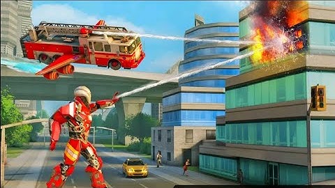 Flying Firefighter Truck Transform Robot Android GamePlay