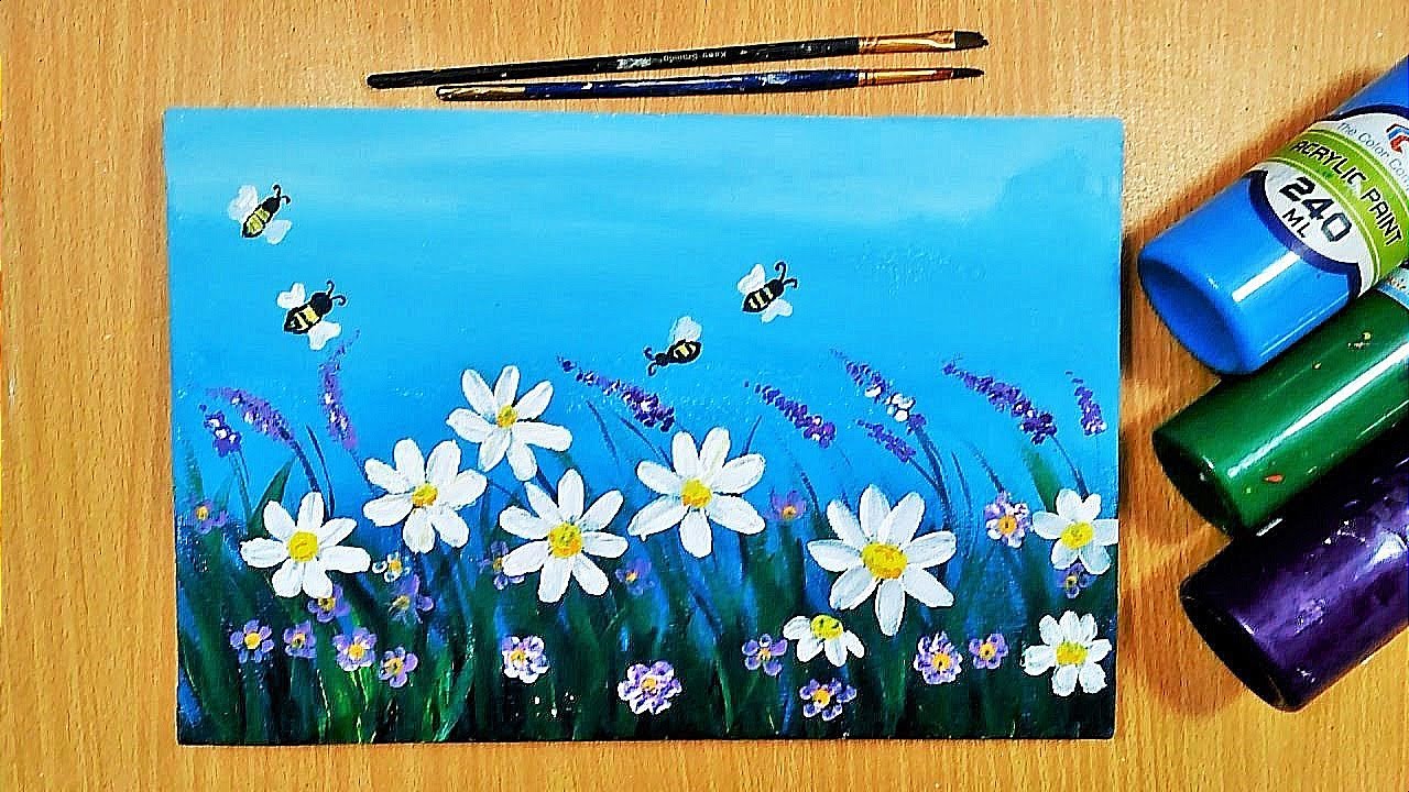 Garden Painting/Quick Painting/Easy Flower Painting/Aesthetic/Step by
