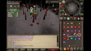 Flap at the death altar. Beware of double agents! Equip a death tiara, a legend's ca