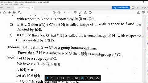 S.Y.B.Sc.  Homomorphism and Isomorphism of Groups Video 3