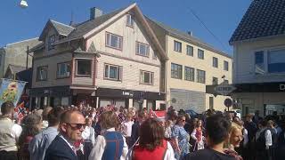 View of Norway independence day celebration in Haugesund town