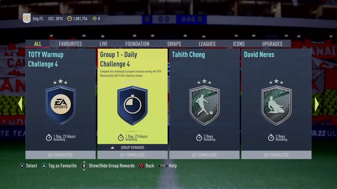 FIFA 22 Group 1 Daily Challenge 4 SBC