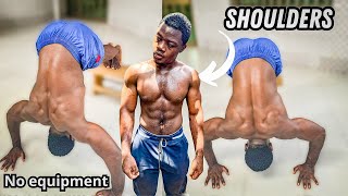 5 EXERCISES TO BUILD A 3D SHOULDERS AT HOME - No Equipment (Free workout program)