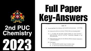 2nd PUC Chemistry - Key Answers (Checkout your full paper marks Now)