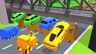 Double Flatbed Trailer Truck vs Speedbumps Train vs Cars | Tractor vs Train Beamng.Drive