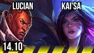 LUCIAN & Yuumi vs KAI'SA & Thresh (ADC) | 13/2/3, Legendary, 500+ games | KR Master | 14.10