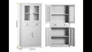 Install step-file cabinet with middle 2 drawers-B