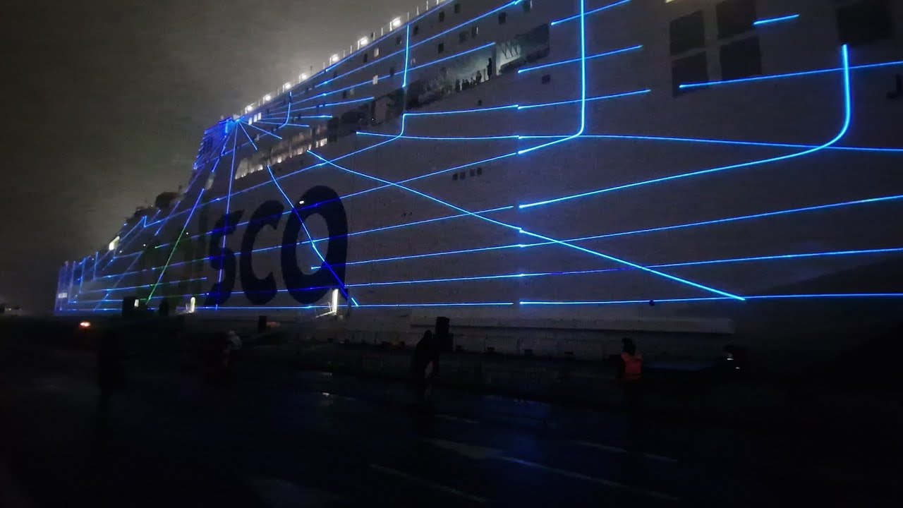 NIESAMOWITY POKAZ LASEROWY NA PROMIE JANTAR UNITY W SZCZECINIE ❗️🚢⚓️🔥 WIELKA PREMIERA 🔥❗️