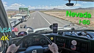 POV Truck Driving USA 4K Desert Nevada I-80 #trucking