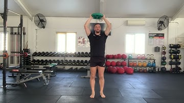 Plate Overhead Alternating Reverse Lunges