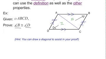 Proof of properties of a parallelogram   opposite angles are congruent