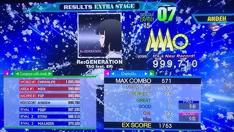 [DDR A20+] Re:GENERATION (ESP-15) 999,710 PFC