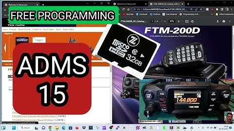 YAESU FTM200 - ADMS15 ,(SD CARD) Free Programming Software- FULL SET UP