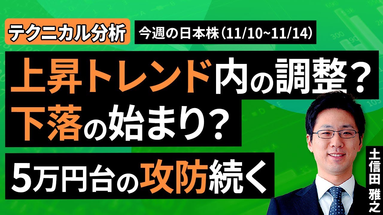 動画で解説］【テクニカル分析】今週の株式市場 「上昇トレンド内の調整」 VS 「下落トレンドへの転換」＜チャートで振り返る先週の株式市場と今週の見通し＞  | トウシル 楽天証券の投資情報メディア