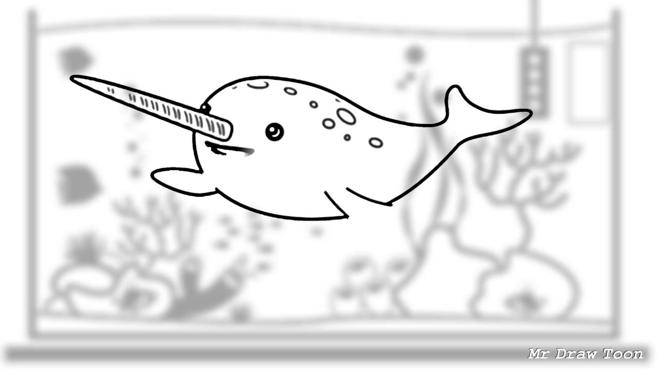 How to draw Narwhal YouTube