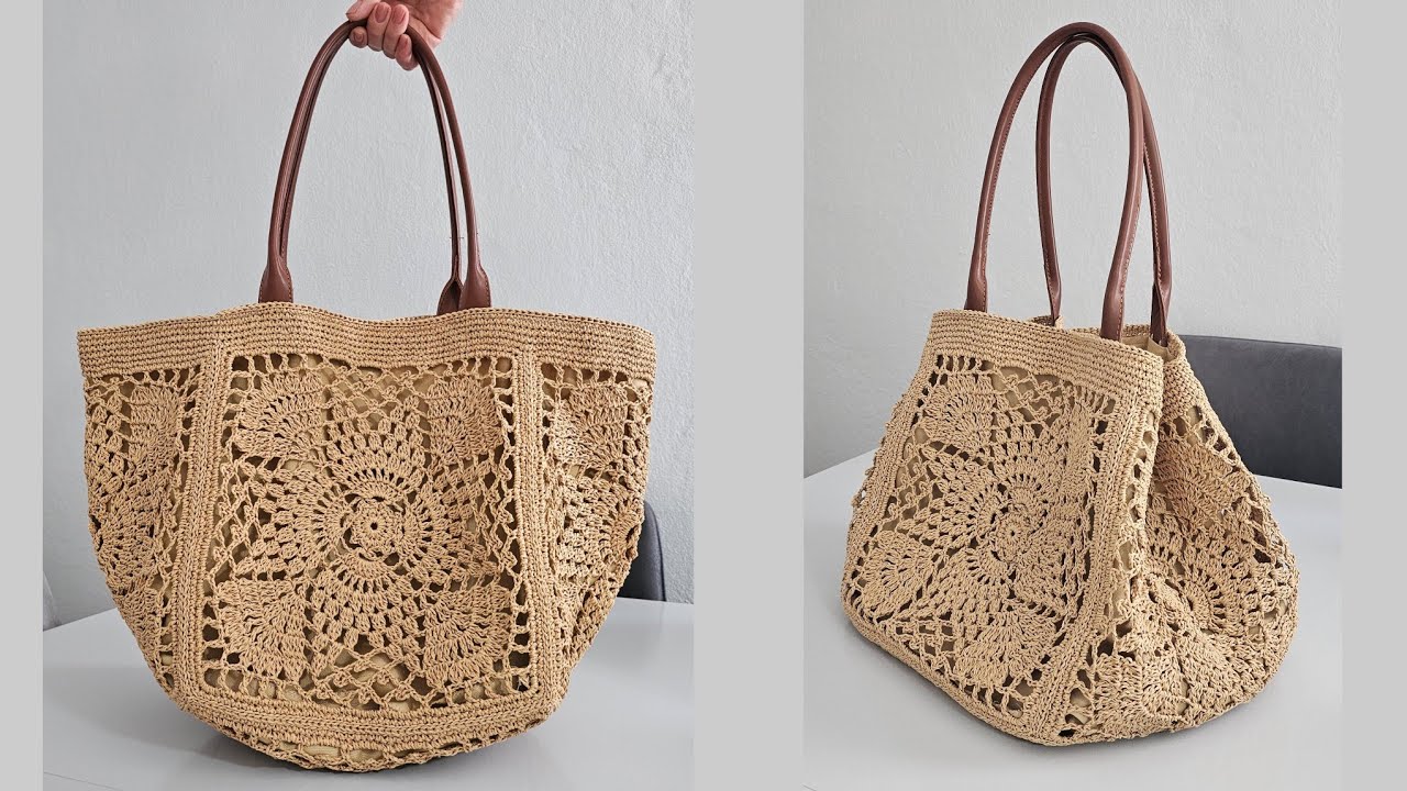 Pinterestin Ünlü 5 Motifli Çantasını Yapıyoruz👜 Astar Yapımı ile birlikte | Tığ işi çanta #crochet