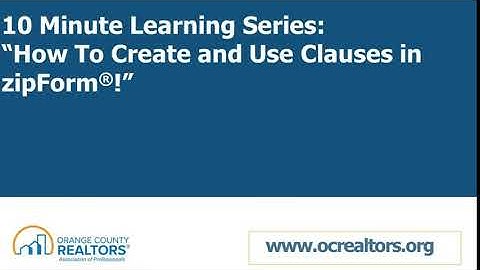 10 Minute Learning Series: How to Create and Apply Clauses in zipForm