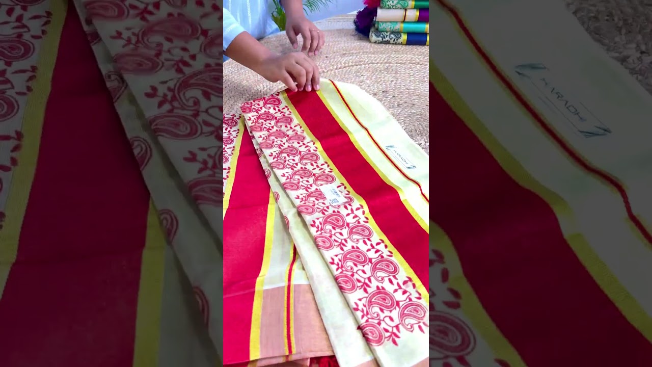 Kuthampully new Design Set Mundu 