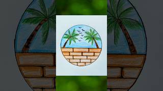 How to Draw and Color Circle Scenery Step by Step for Kids | #shorts #scenery #drawing #nature #art