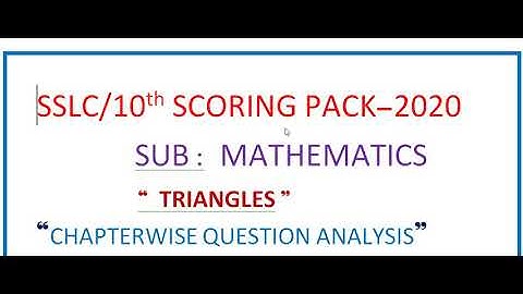 SSLC/10Std/P-2/TRIANGLES/MATHS /SCORING PACKAGE MARCH-2020 ANALYSIS 80MARKS