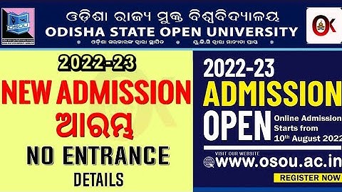 Osou 2022 Admission Started / Osou Online Admission / Osou 2022-23 Admission/ Odia Knowledge Academy