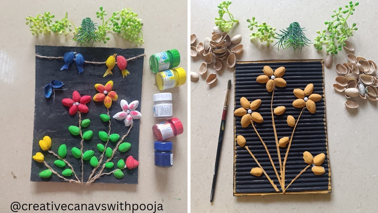 How to Make Wall Hanging decor crafts|DIY Pistashells Crafts 🤩|Best out of waste Ideas #decor #craft