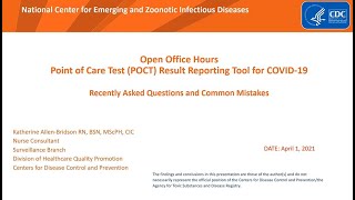 LTCF COVID-19 Module: Reporting Results of Point of Care Testing for COVID-19