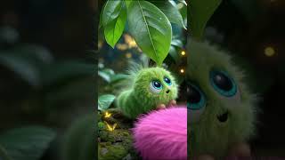 A Tiny Green Caterpillar With Sparkling Blue Eyes Crawls Into Your Heart With The Sweetest Smile. 💚 Resimi
