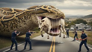 Brave heroes fight giant python to save a poor cow Wealth