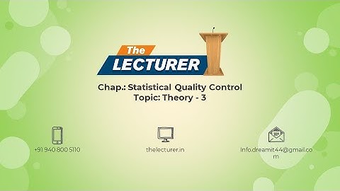 Chap.: Statistical Quality Control Topic: Theory - 3